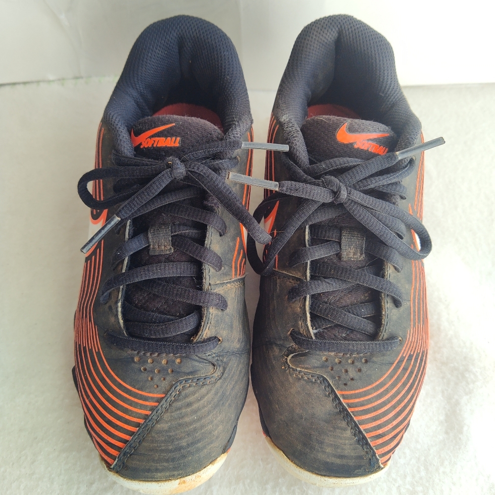 Nike Fast Flex Softball Cleat A07938-004 US 1.5 Youth Black Sport Baseball Shoe